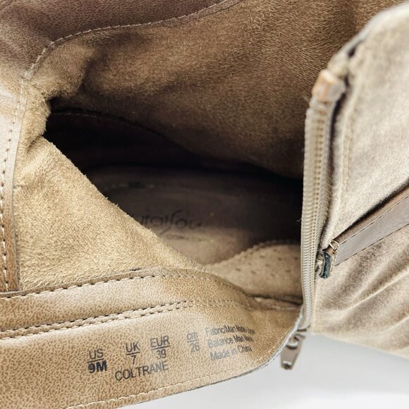 Natural Soul Boots Womens Size 9 M Brown Coltrane Ankle Booties Creased Zipper - Picture 10 of 11